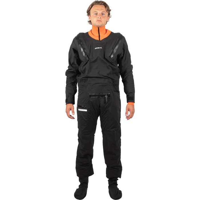 2024 Gul Mnner Code Zero Stretch U-Zip Drysuit & Free Underfleece GM0368-B9 - Black